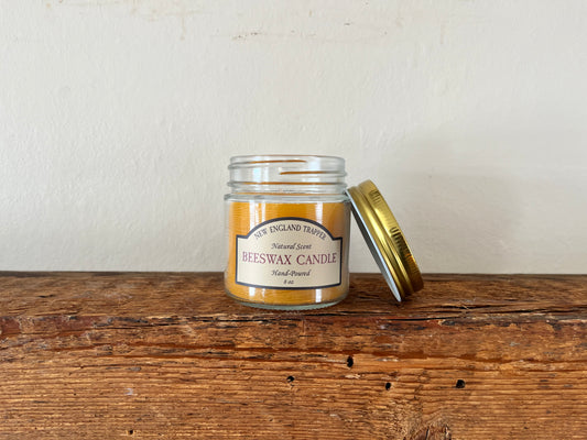 Hand-poured gold organic beeswax candle 8oz jar